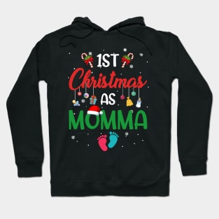 1st Christmas as Momma Matching Family Hoodie
